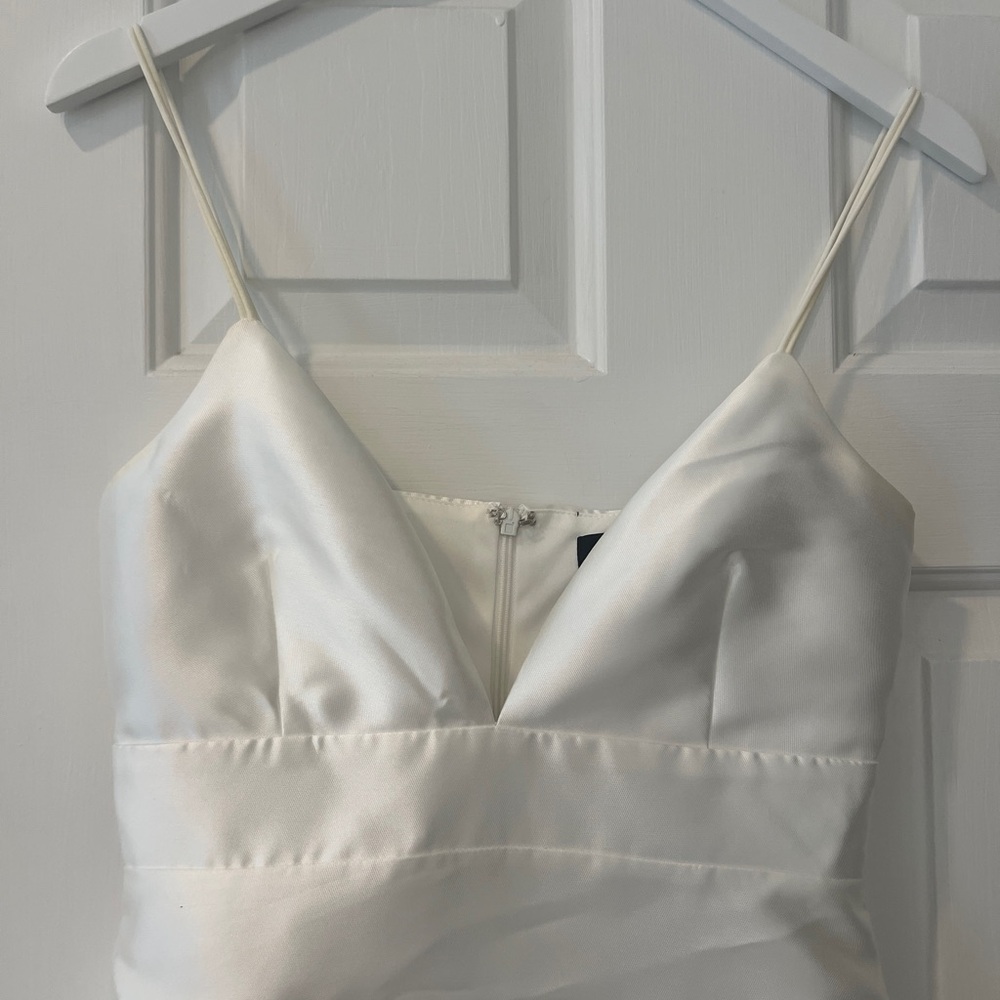 Elegant White Satin Mini Dress